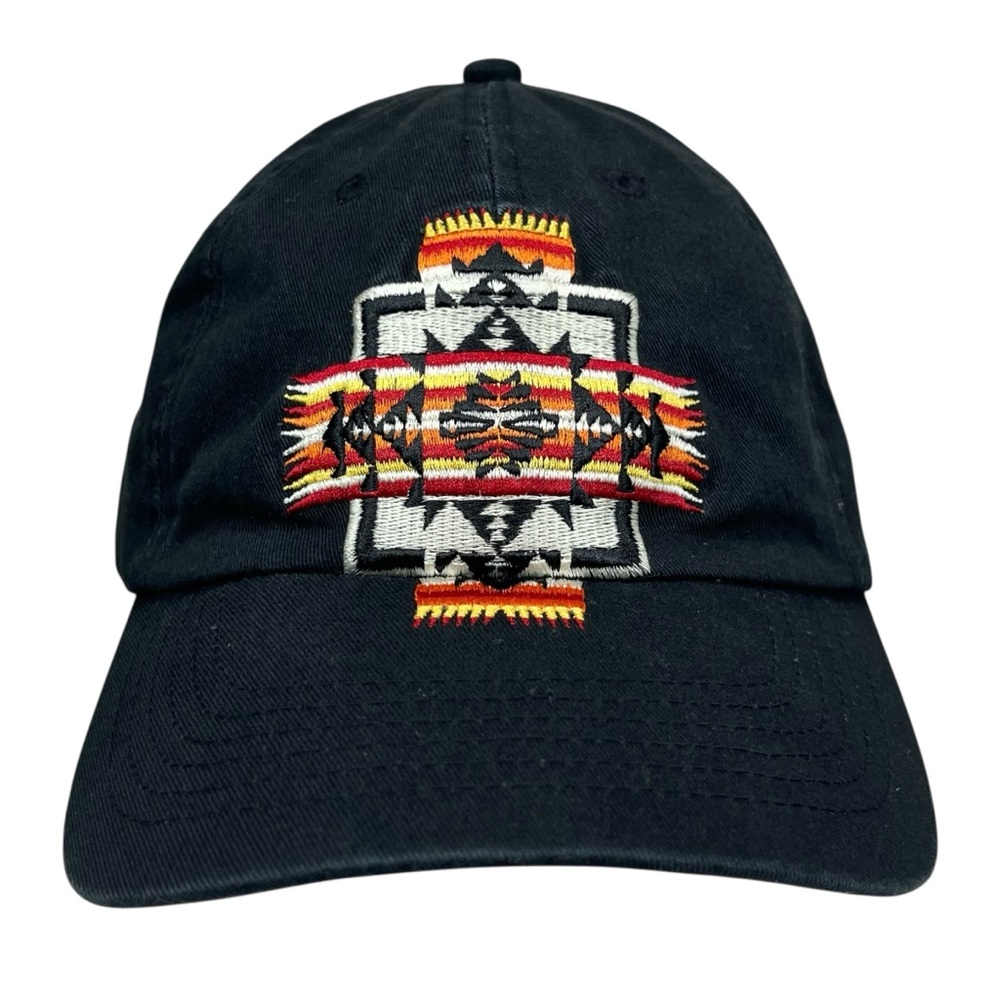 Pendleton Black Cotton Hat Southwest Tribal‎ Aztec Embroidered Unisex Adjustable